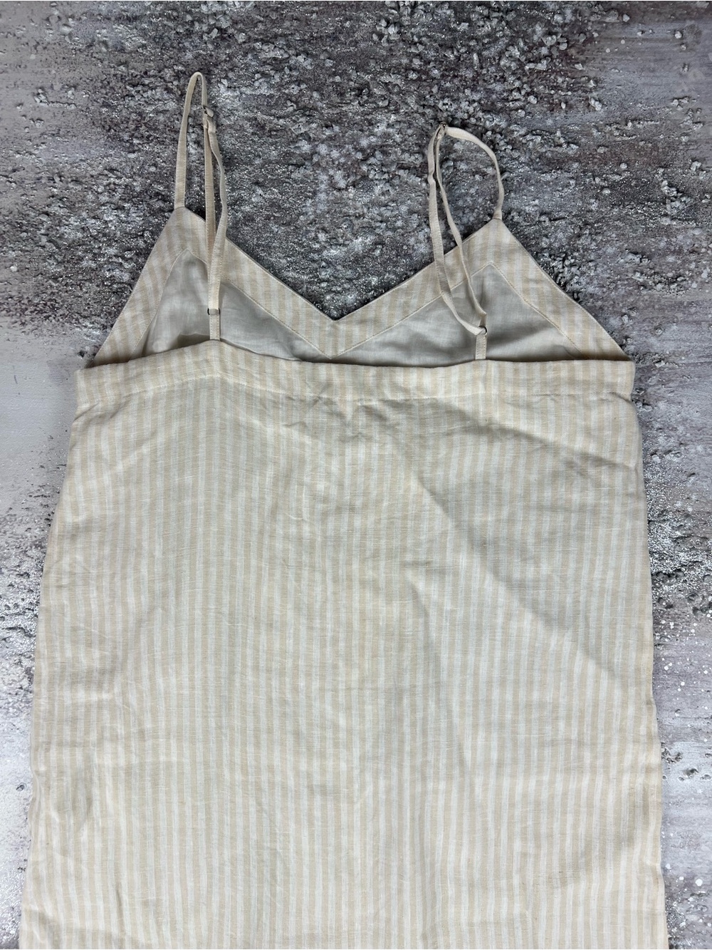 Laude The Label SURI Striped Beige Spaghetti Strap Slip Dress  xs/s - Picture 6 of 11